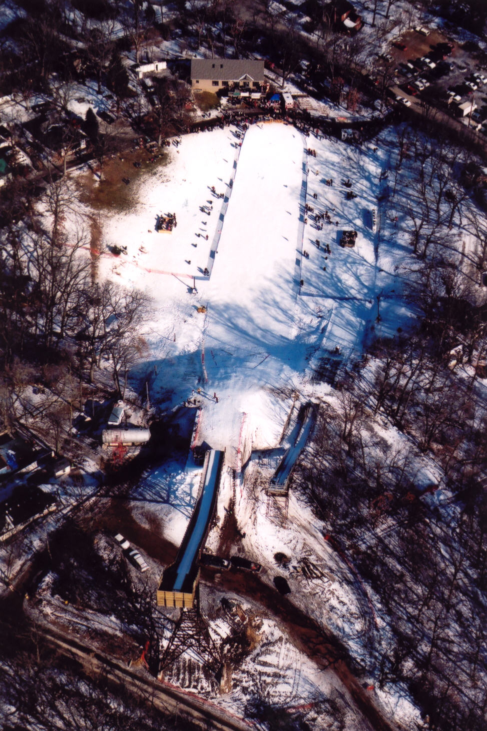 Tower Rental Aerial view of ski jump tower, Fox River Grove, IL