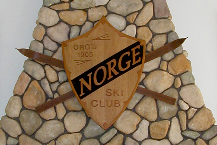 Norge Ski Club Shield on Fireplace